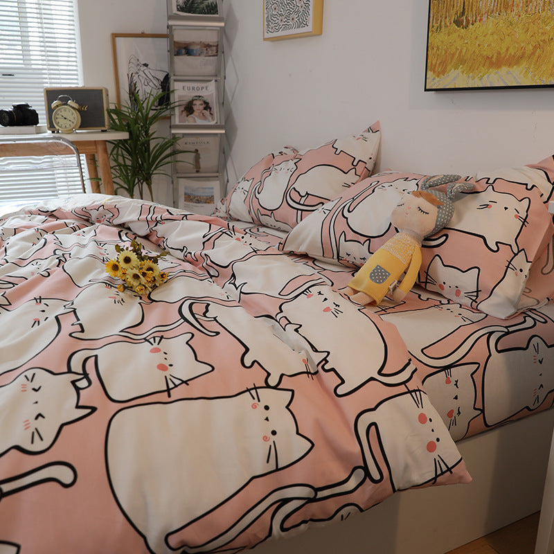Cotton Quilt Cover Sheet Fitted Single Three Piece Set Pi-Mart