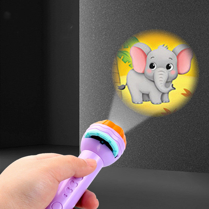 Cartoon Projection Flashlight 80 Patterns Creative Children Flashlight Toy Projector Baby Toys Bedtime Story Book Pi-Mart