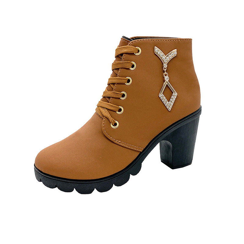 Rubber New Personalized Versatile High Heel Boots Pi-Mart