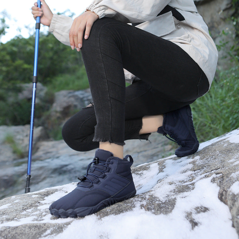 Outdoor Sports Cotton Shoes For Men And Women Winter Warm Slip-on Boots Wear-resistant Anti-ski Thickened Shoes Couple Pi-Mart