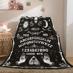 1pc Halloween Blanket Black Gothic Spooky Goth Palmistry Witchy Boho Sun Moon Star Horror Skull Cool Mysterious Throw Blanket For Living Room & Bedroom, Home Decor, Travel Lootquake LLC
