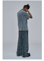 American Street Dirtyfit Heavy Industry Washed Distressed Wide Leg Jeans Design Sense Lootquake LLC