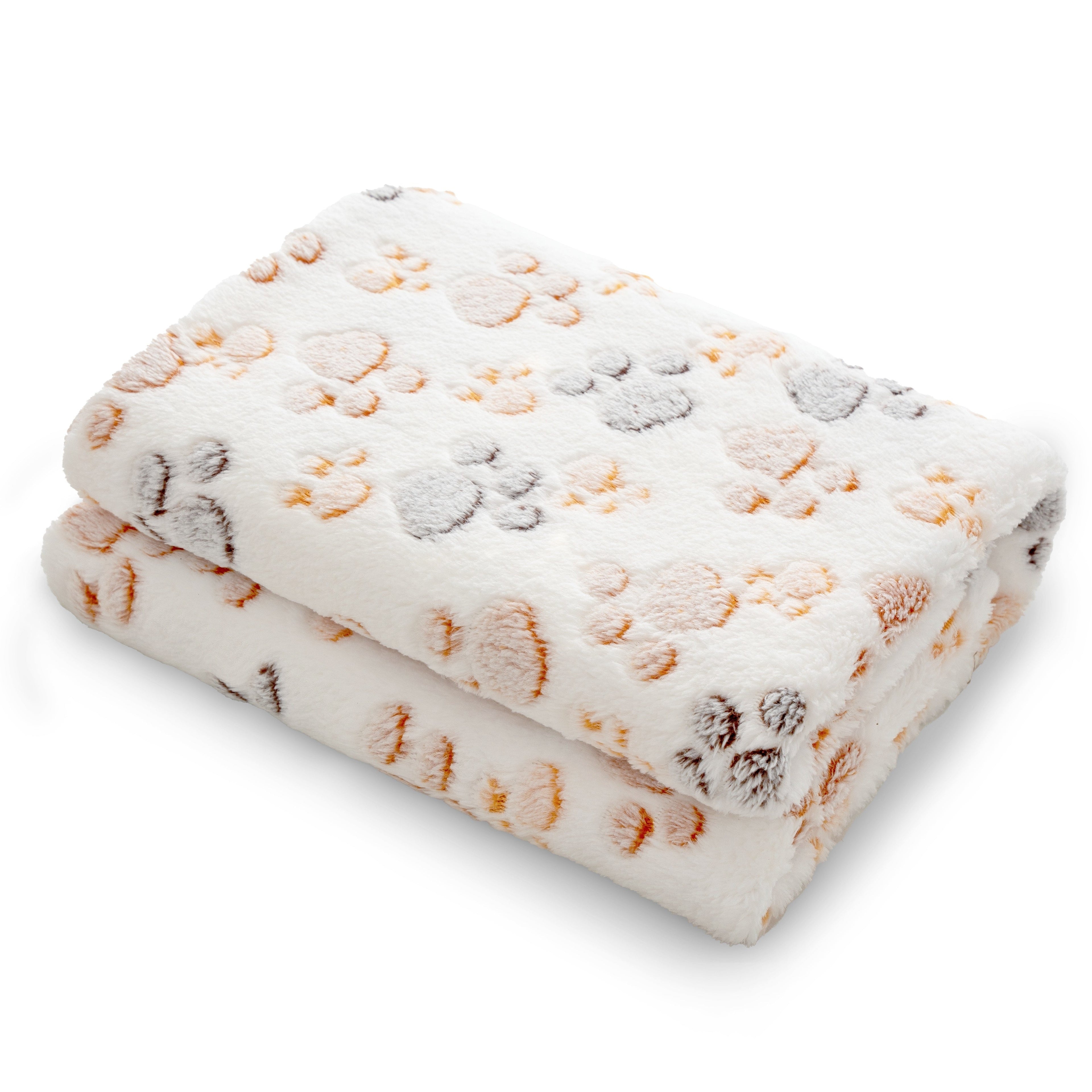 Cozy Paw Print Pet Blanket - Luxurious Fluffy Coral Fleece, Ultra-Soft Thermal Dog Bed Mat for Indoor Nesting, Couch & Kennel - Ideal Pet Supplies with Adorable Design Lootquake LLC