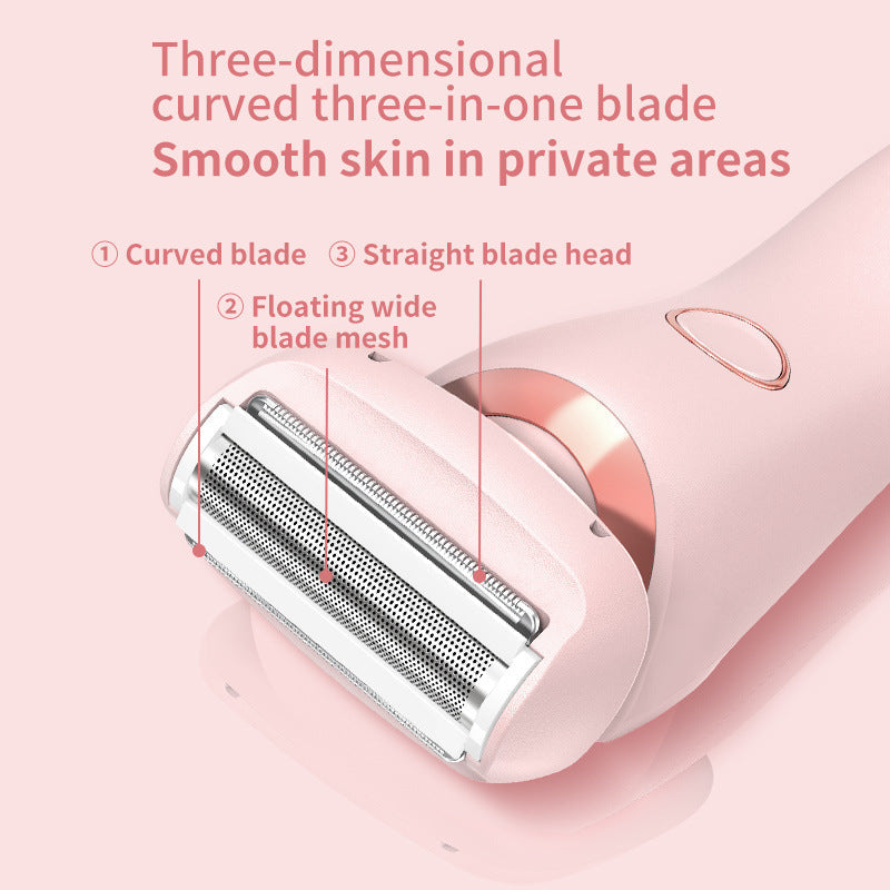 2 In 1 Hair Removal Epilator USB Rechargeable Trimmer Women Body Razor Face Leg Armpit Bikini Hand Pubic Shaver Hair Remover Pi-Mart