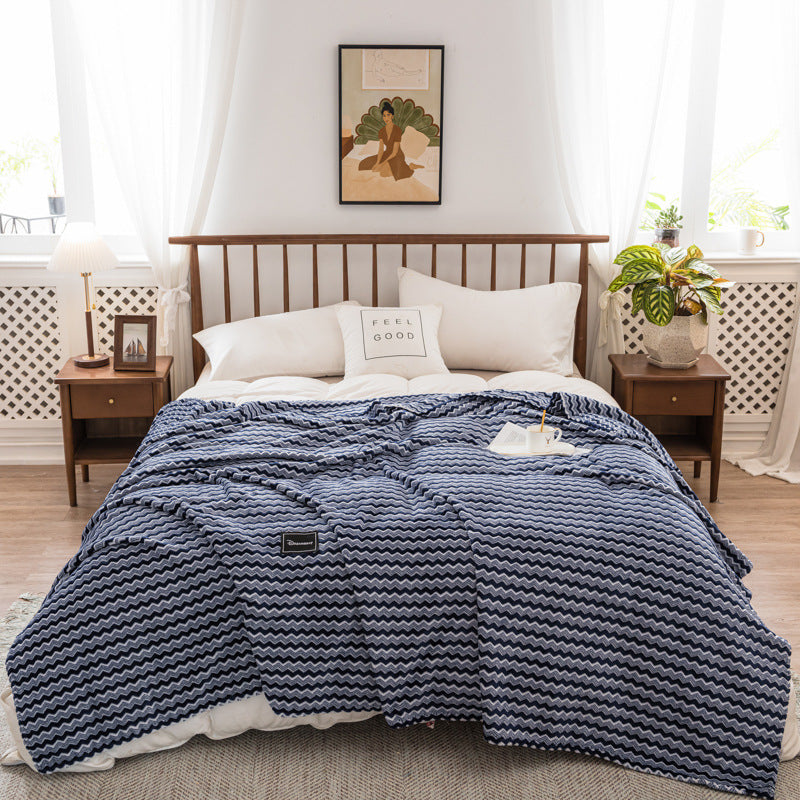 Autumn And Winter Milk Velvet Thickened Yarn-dyed Blankets Multifunctional Nap Pi-Mart