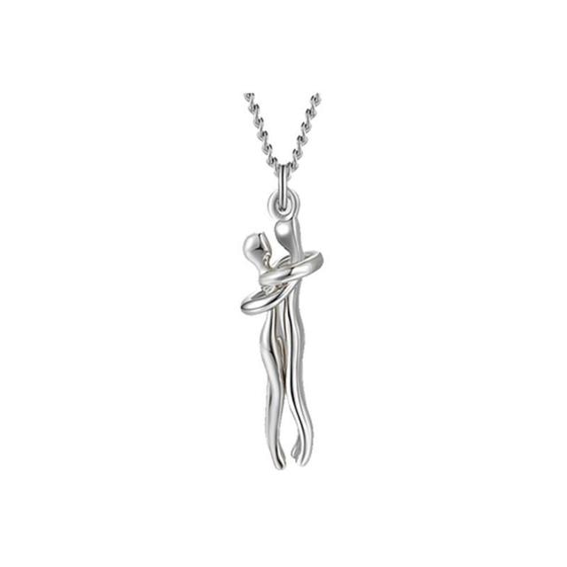 Couple Hugging Pendant Necklace Pi-Mart