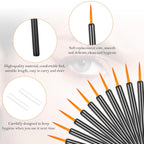 One Hundred Pack Disposable Eyeliner Brushes - Ultra-Fine Point Applicators, Black Cosmetic Eye Wands For Precise Makeup Application Pi-Mart