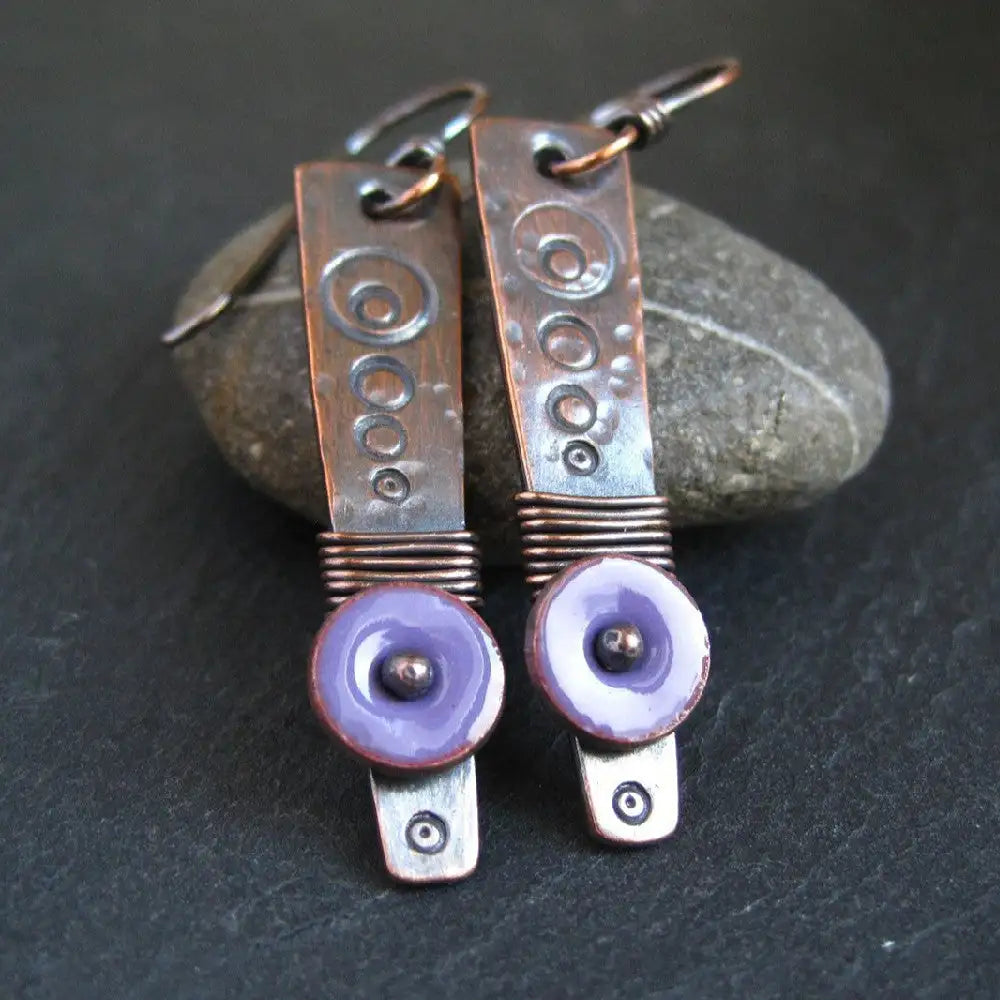Vintage Simi Style Colored Enamel Earrings