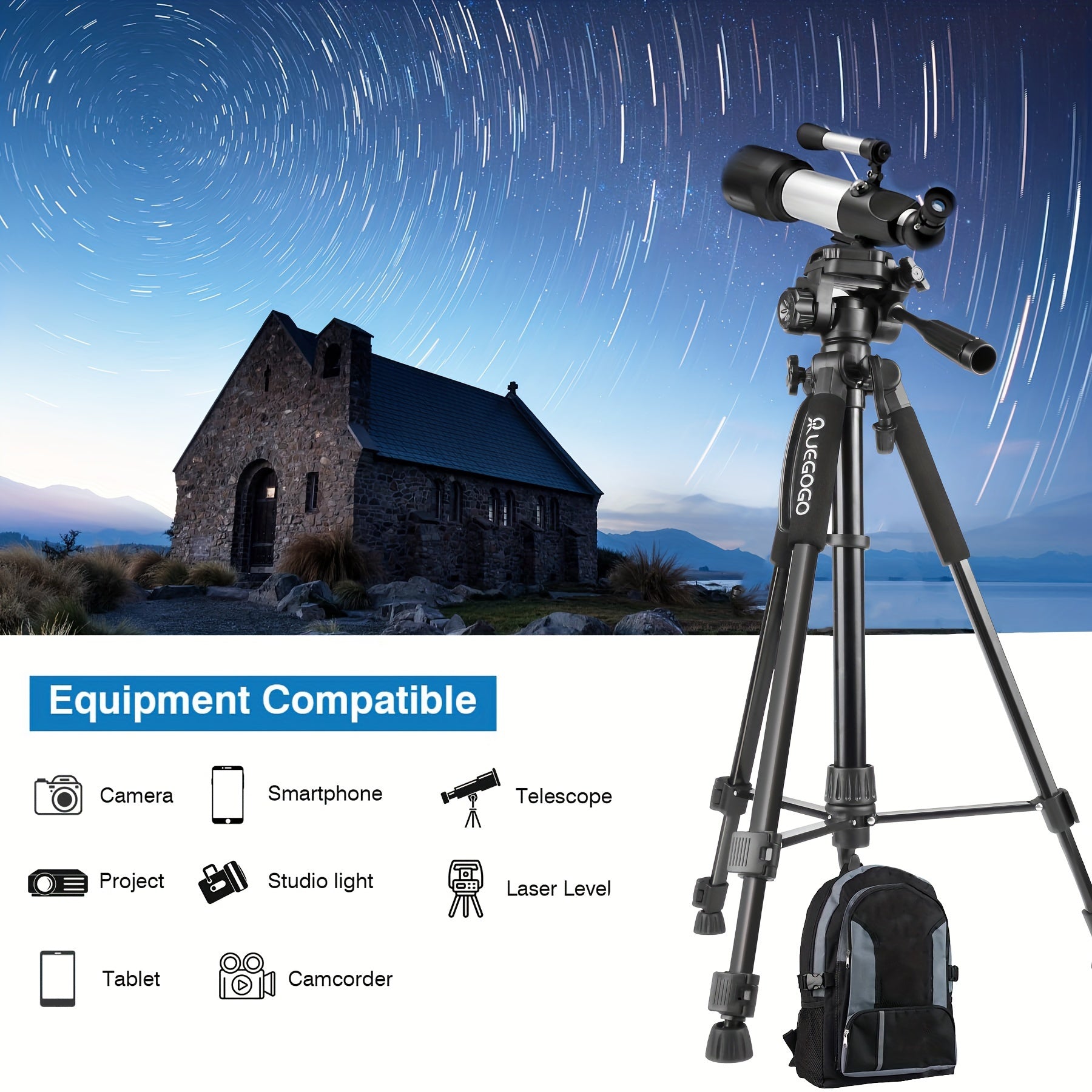 ZOMEI 60 Inch Micro Single-lens Digital Camera Mobile Phone Horizontal And Vertical Shooting Live Portable Aluminum Tripod With Mobile Phone Clip + T-shaped Mobile Phone Clip Lootquake LLC