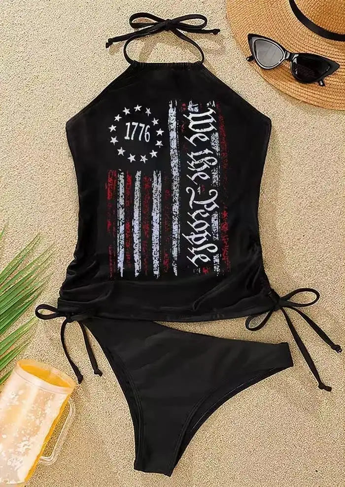 Women's Two-piece Casual Swimsuit P125 Black - SJB-DIAMOND ELITES