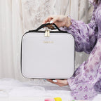 Smart LED Cosmetic Case With Mirror Cosmetic Bag Large Capacity Fashion Portable Storage Bag Travel Makeup Bags Pi-Mart