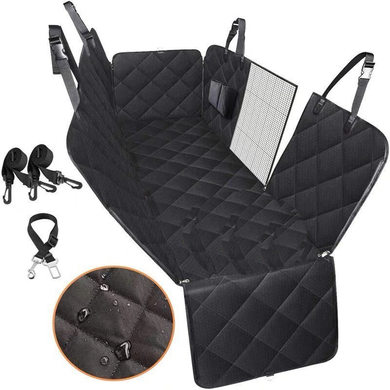 Dog Car Seat Cover View Mesh Pet Carrier Hammock Safety Protector Car Rear Back Seat Mat With Zipper And Pocket For Travel Pi-Mart