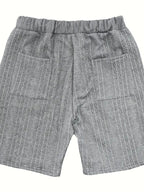 2pcs Men's Jacquard Solid Short Sleeve V Neck Shirt & Matching Drawstring Shorts Set, Summer Leisure Clothing Lootquake LLC