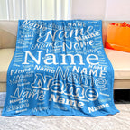 1pc Custom Name Blanket Multicolor Pattern Soft Nap Blanket Four Seasons Office Chair Flannel Blanket Gift Blanket
