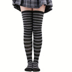 Vibrant Striped Knee High Socks - Women's Calf Socks for Music Festival, Cosplay Party, and Fashion Statement - Soft, Stretchy, and Comfortable Stockings & Hosiery for All-Day Wear Lootquake LLC