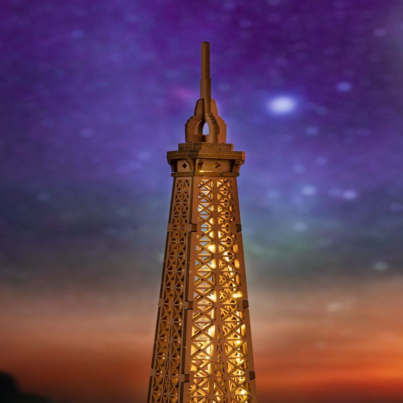 Rolife Night Of The Eiffel Tower Large Wooden Puzzle With 4 Light Shows For Gift Pi-Mart