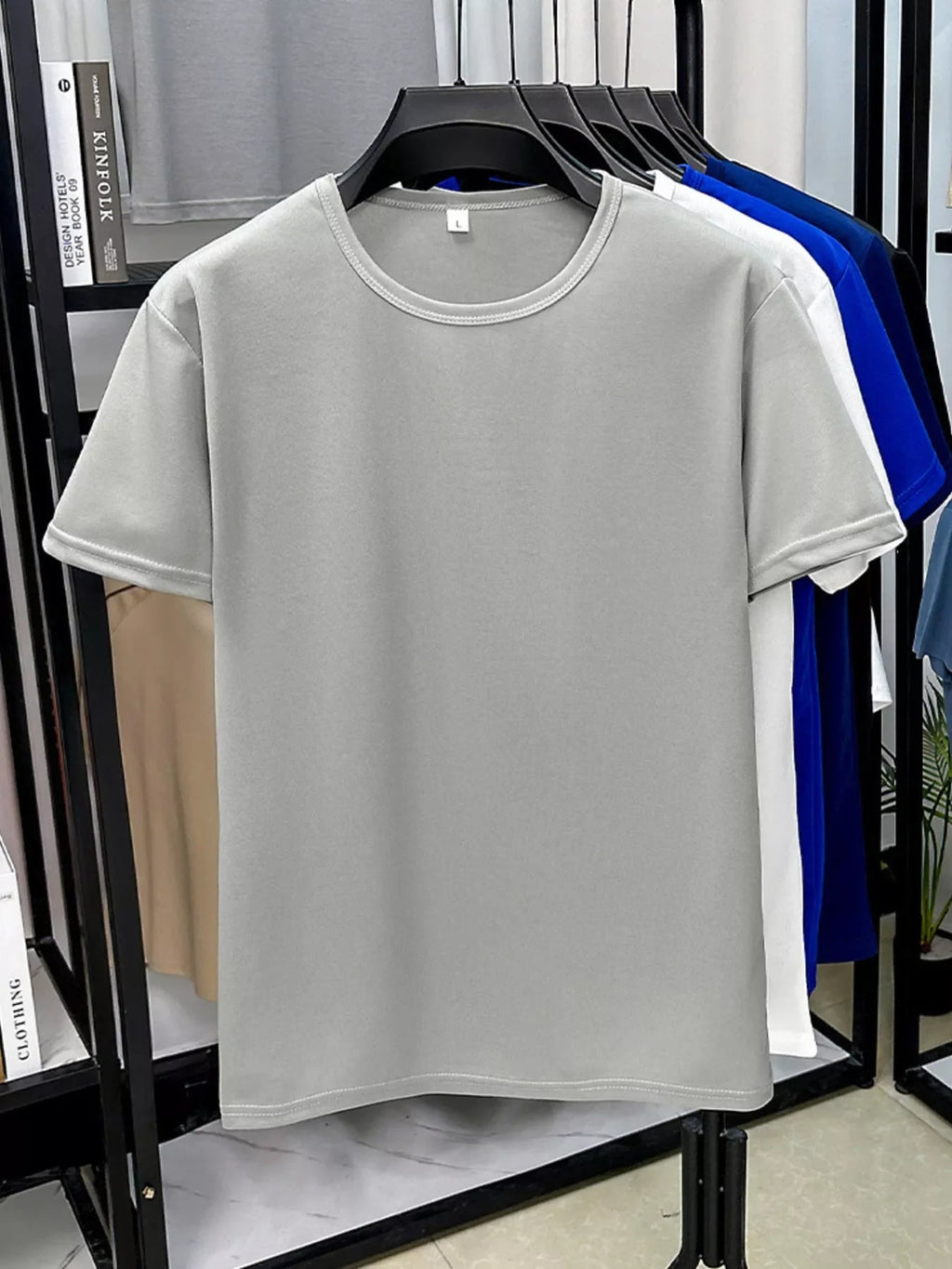 Men's Plus Size Round Neck Short Sleeve T-Shirt THRIXINE