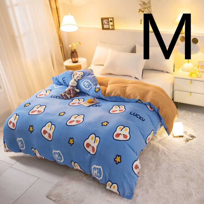 Thick Coral Fleece Double Plush Duvet Cover Pi-Mart