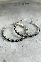 Turquoise C-Shape Hoop Earrings | Bold Statement Earrings - Femstylo