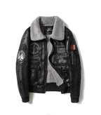 Men American Retro Lapel Plus Velvet Flight Suit Pi-Mart