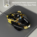 EWEADN G5 USB Wired Gaming Mouse Silent or audible optional Metal mechanical Mouse gamer with 8 Buttons Macro Function Keys, Support tail length adjustment to suit different hand sizes Perfect for desktop, laptop, computer, s