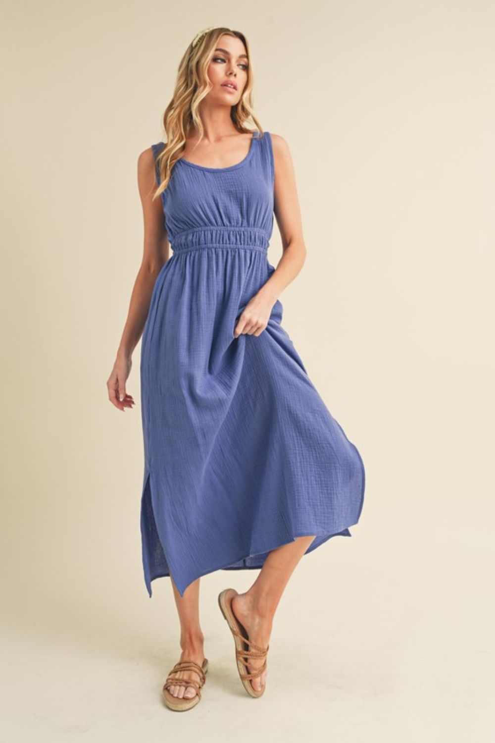 New Summer Side Slit Round Neck Sleeveless Tank Dress For Women – Versatile, Comfortable & Stylish for Warm Weather Stevvex