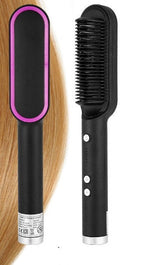 New 2 In 1 Hair Straightener Hot Comb Negative Ion Curling Tong Dual-purpose Electric Hair Brush Pi-Mart