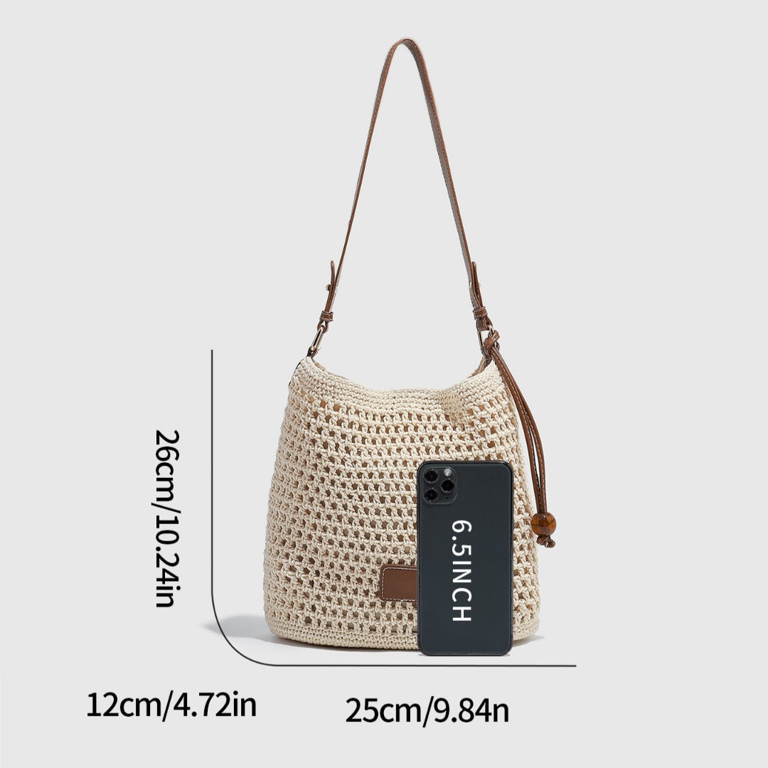 Woven hollow bag women, crochet bag, summer seaside vacation travel tote bag, beach bag, shoulder armpit bag - SJB-DIAMOND ELITES