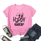 Women's Bunny Happy Easter Print Top Pi-Mart