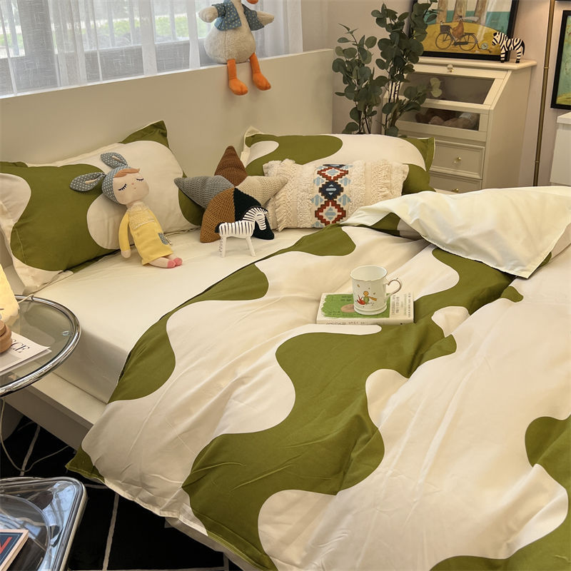 Washed Cotton Bed Sheet Quilt Cover Four-piece Set Pi-Mart