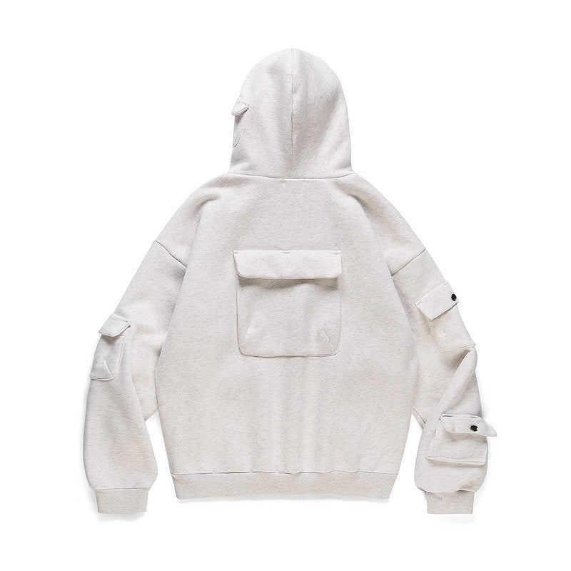 Heavyweight Multi-pocket Sweatshirt Oversize Hoodie Pi-Mart