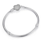 Luxury Modern High Quality Authentic Silver Color Snake Chain Fine Bracelet Fit European Charm Bracelet for Women With Heart and Star - SJB-DIAMOND ELITES
