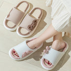 Cute Rabbit Slippers Linen House Shoes For Women Pi-Mart