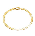 S925 Sterling Silver Bracelet Flat Snake Bone Pi-Mart