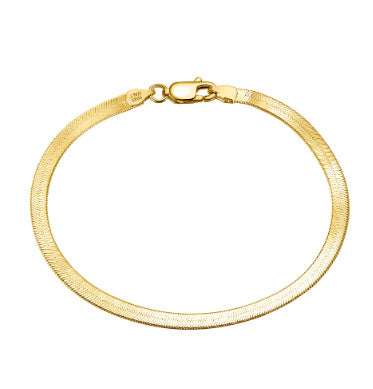 S925 Sterling Silver Bracelet Flat Snake Bone Pi-Mart