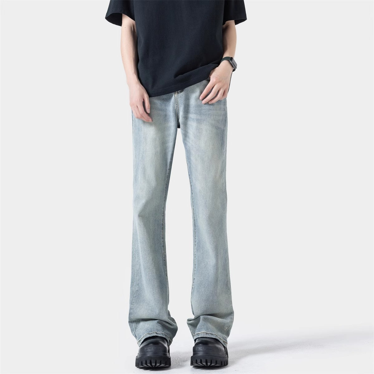 Black Casual Trousers Straight Micro-pull Lootquake LLC