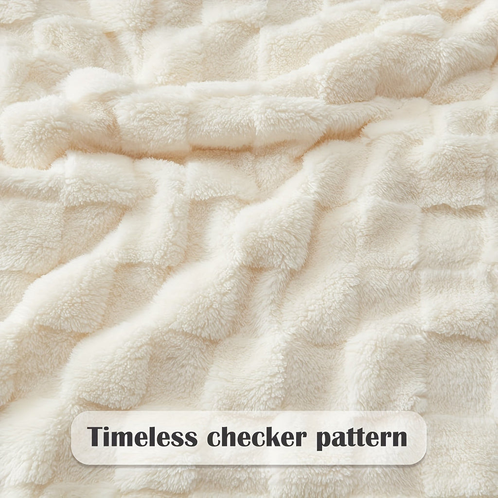 Soft and Cozy Luxurious Glam Plaid Throw Blanket - Reversible, All-Season 3D Checkered Pattern Fantasy Themed Polyester Flannel Fleece Bed Throw for Perfect Comfort Lootquake LLC