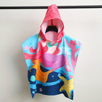 1pc Children's Bath Towel, Cartoon Pattern Hooded Bathrobe, Soft Microfiber Kids' Bath Towel, Soft Cloak Blanket, Wearable Beach Towel, Beach Essential, Bathroom Supplies Lootquake LLC