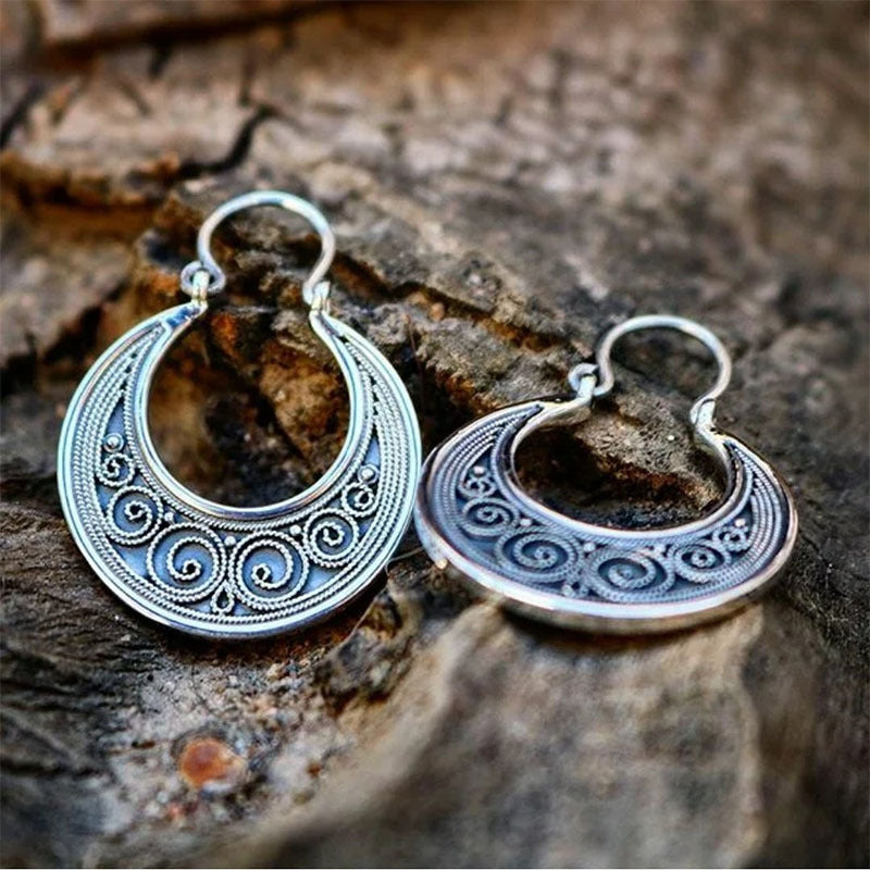 Simple Geometric Gypsy Curved Metal Ear Ring Pi-Mart