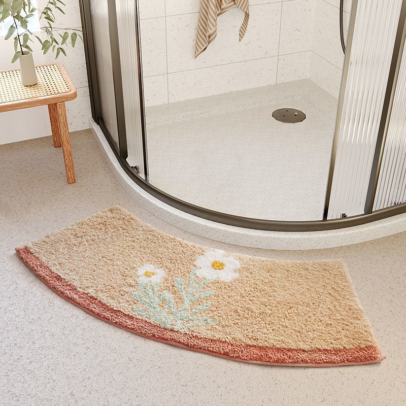 Absorbent Floor Mat Fan-shaped Carpet Shower Room Door Mat Bathroom Non-slip Pi-Mart