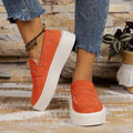 New Loafers Platform Round Toe Slip-on Shoes For Women Outdoor Casual Walking Shoes Pi-Mart