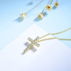 Moissanite Cross Pendants For Women Pi-Mart