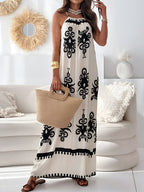 Unique Printed Spaghetti Strap Sleeveless Maxi Dress Elegant Summer Maxi Dress for Women