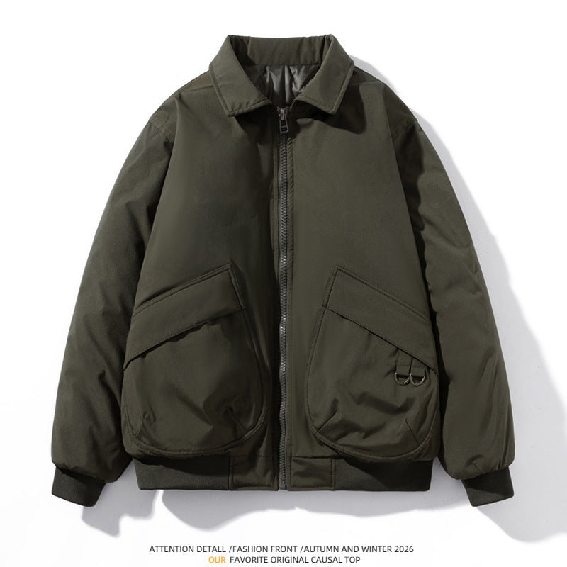Men's Bomber Jacket Thickened Baseball Cotton Coat Pi-Mart