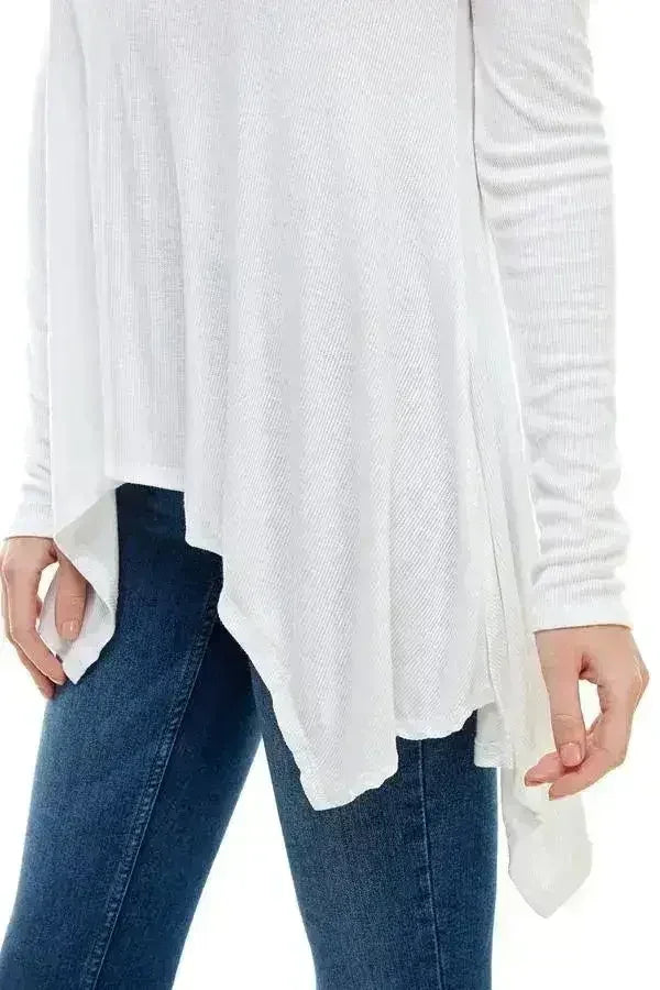 Women's Long-Sleeve Asymmetrical Hem Top - SJB-DIAMOND ELITES