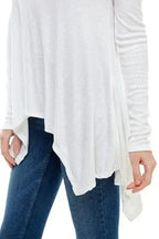Women's Long-Sleeve Asymmetrical Hem Top - SJB-DIAMOND ELITES