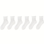 6 Pairs Soft & Breathable Lace Patchwork Crew Socks - Women's Calf Socks with Comfortable Stockings & Hosiery for Everyday Wear Lootquake LLC