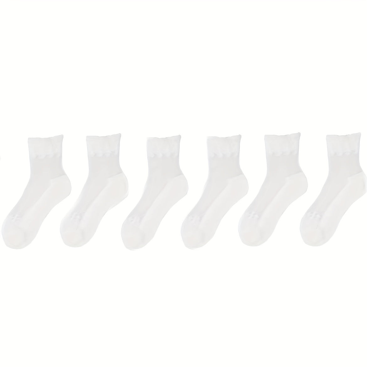 6 Pairs Soft & Breathable Lace Patchwork Crew Socks - Women's Calf Socks with Comfortable Stockings & Hosiery for Everyday Wear Lootquake LLC