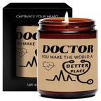 Glass Doctor Themed Lavender Scented Candle - Appreciation Gift for Medical Professionals, Future & Country Doctors, Retirement & Birthday Present, No Electricity Needed, Ideal for Men & Women