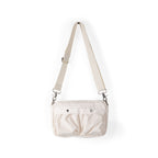 Women's bag simple tooling shoulder Crossbody bag, small pleated stylish casual nylon bag, small square purse